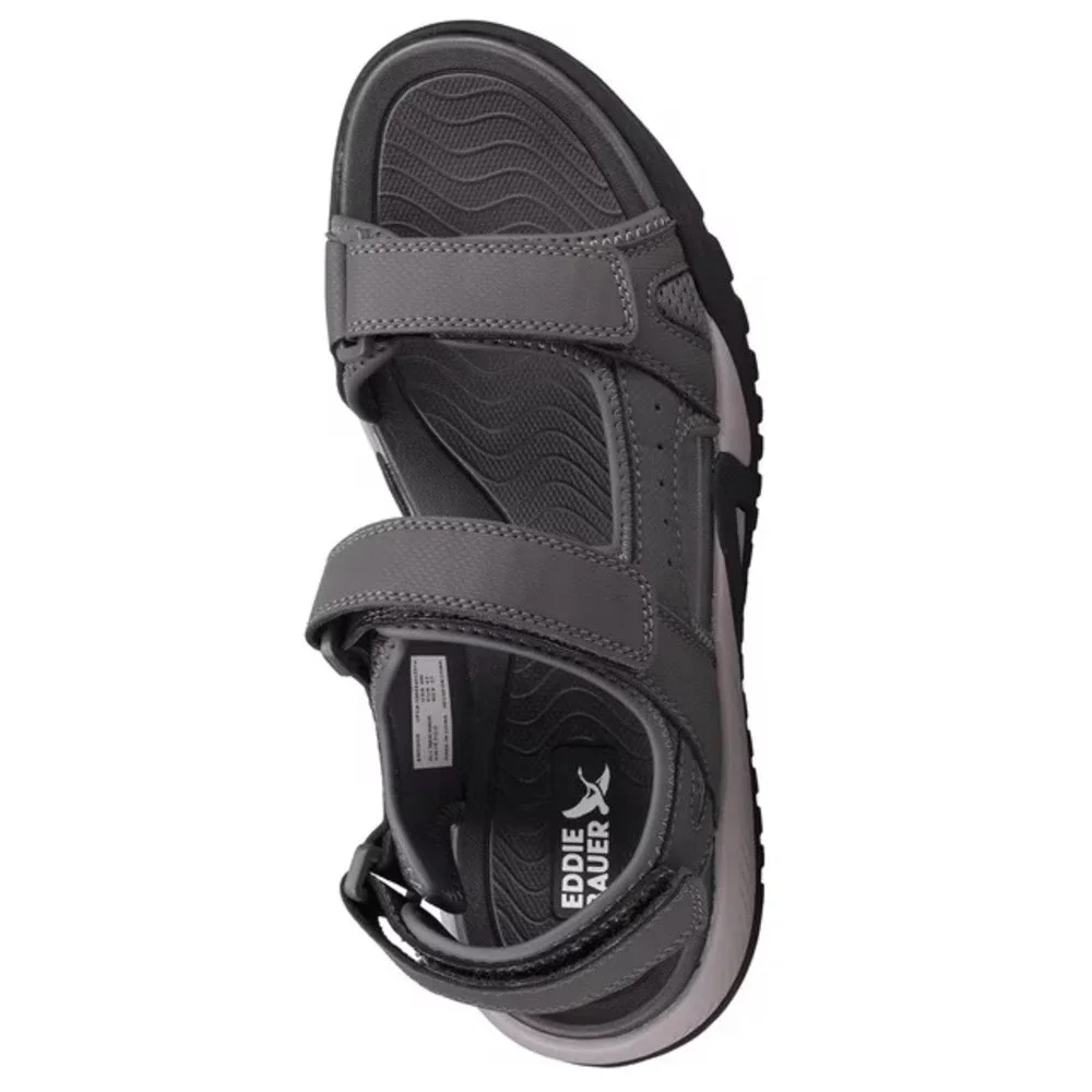 NWT Eddie Bauer Mens Anchor Water Sandal Grey Size 8 Outdoor Casual Strap Sandal